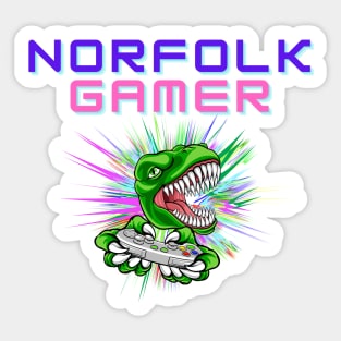 Norfolk Gamer Dinosaur Sticker